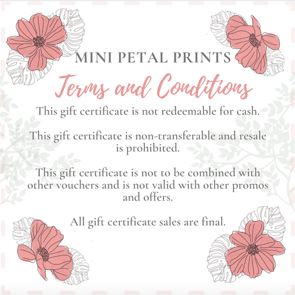 Mini Petal Prints Gift Card